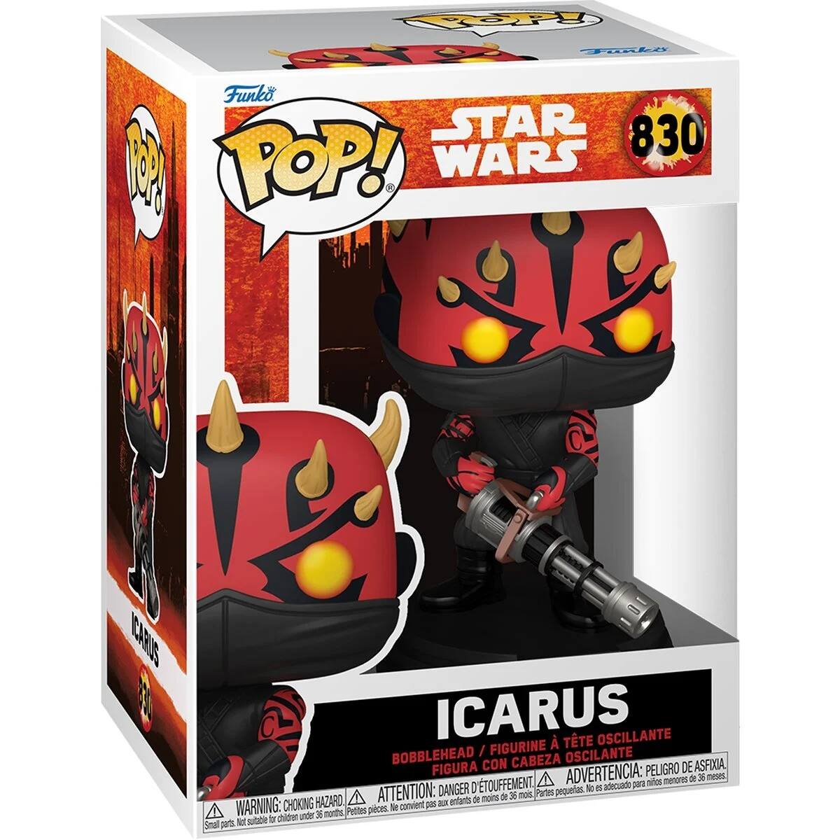 Funko POP! STAR WARS 830 ICARUS BOBBLEHEAD / OSCILANTE FIGURA CON CABEZA OSCILANTE FIGURINE À TÊTE OSCILLANTE FIGURA CON CABEZA OSCILANTE

ADVERTENCIA: PELIGRO DE ASFIXIA ATTENTION: DANGER D'ÉTOUFFEMENT WARNING: CHOKING HAZARD

Partes pequeñas. No adecuado para menores de 36 meses. Small parts. Not suitable for children under 36 months. Petites pièces. Ne convient pas aux enfants de moins de 36 mois.