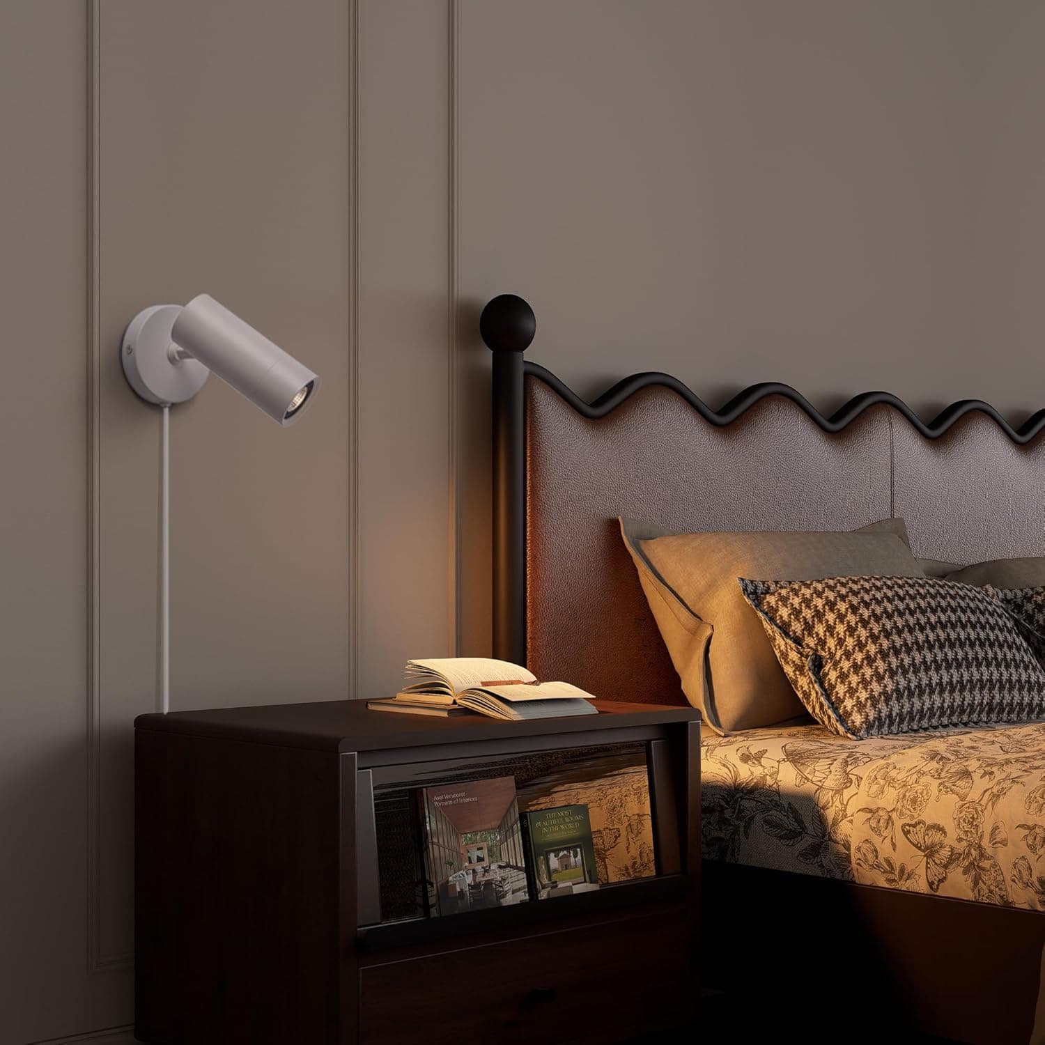 Alt View 2. FINEAK - 7W Plug-in Adjustable GU10 Spotlight with On/Off Switch (White).