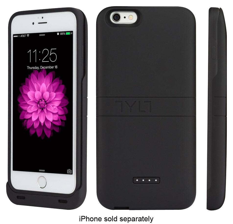 Front. TYLT - Energi Sliding Battery Charger Case for Apple® iPhone® 6 Plus - Black.