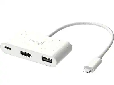 Front. j5create - j5create Eco-Friendly 3-Port USB-C Hub, White (JCA379EW) - White.