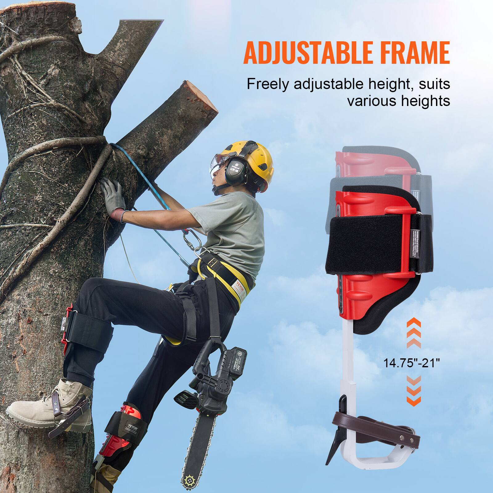 ADJUSTABLE FRAME  
Freely adjustable height, suits various heights  
14.75"-21"