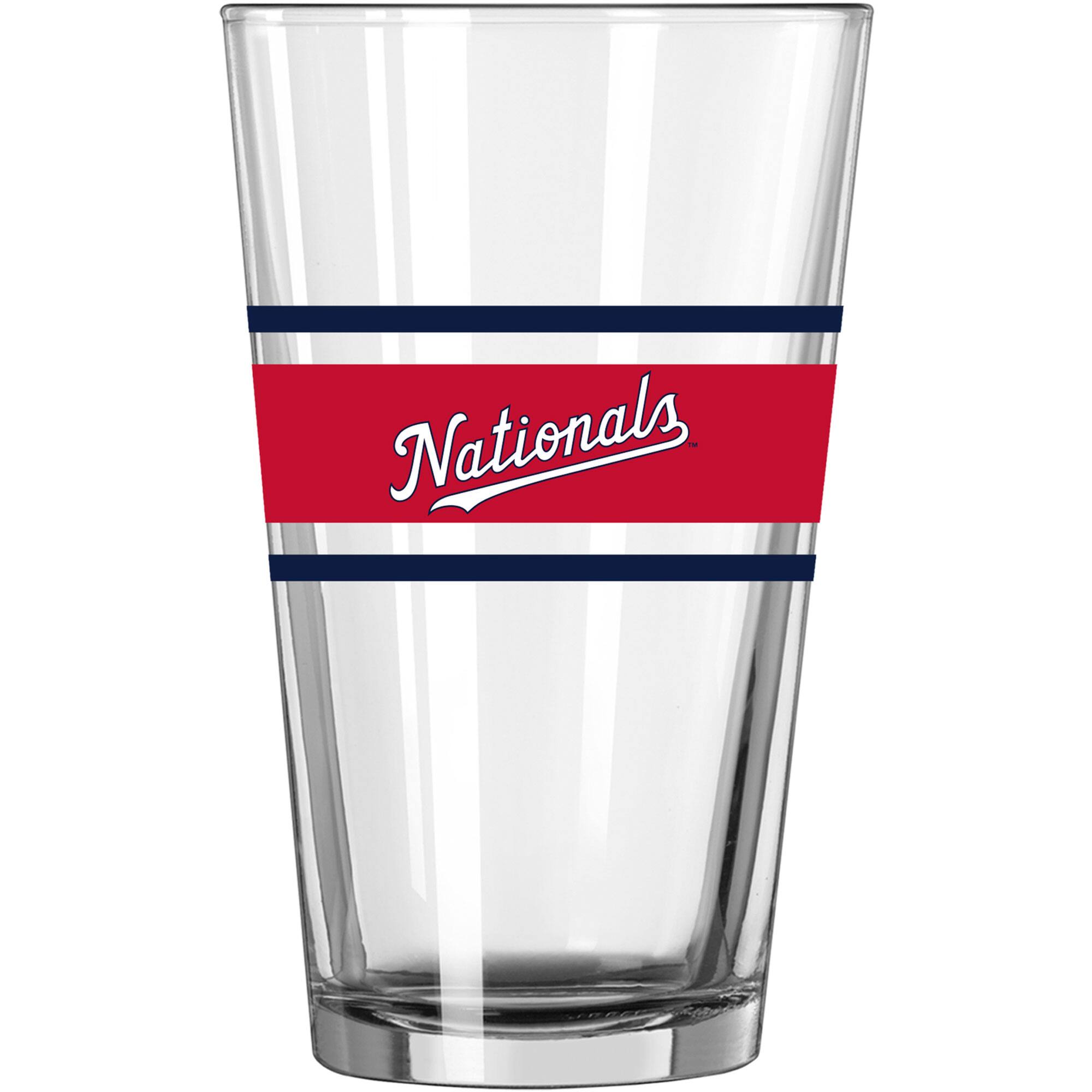 Alt View 1. Logo Brands - Washington Nationals 16oz. Stripe Pint Glass - Multicolor.