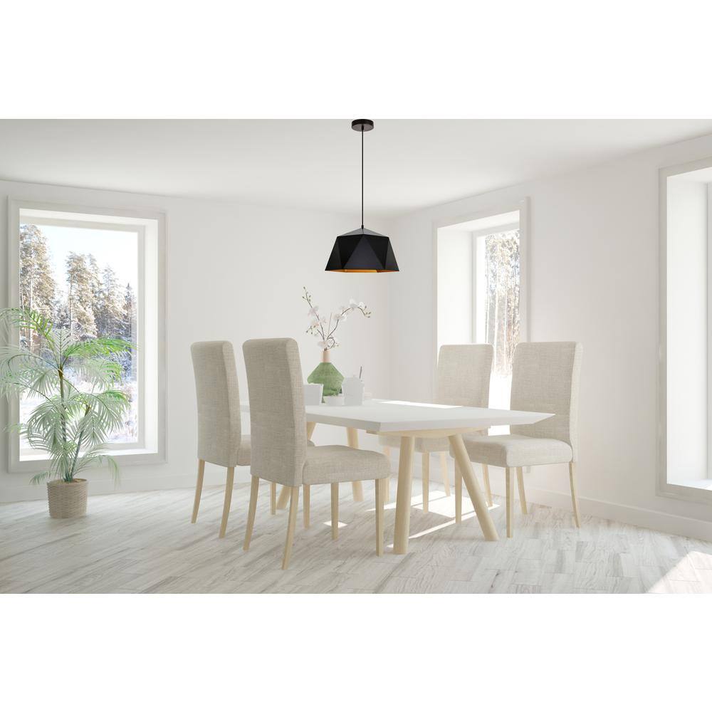 Angle. Living District - Arden Collection Pendant D15.0'' H9.6 Lt:1 Black and Gold Finish - Black And Golden Inside.