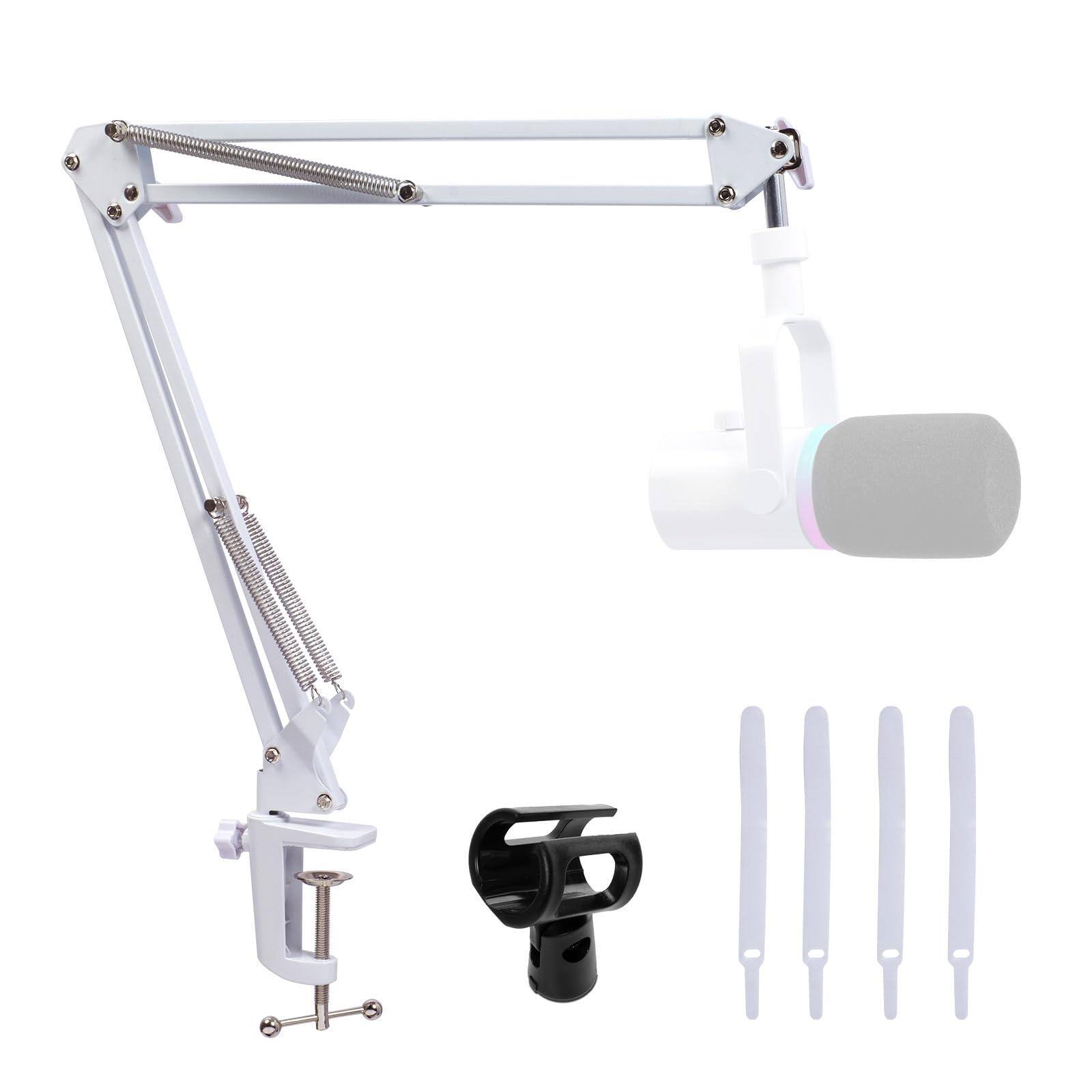 Fabibe - Ams1 Microphone Boom Arm Adjustable Mic Stand With 3/8" To 5/8" Screw Compatible Pm1 And Other Mics For Podcast