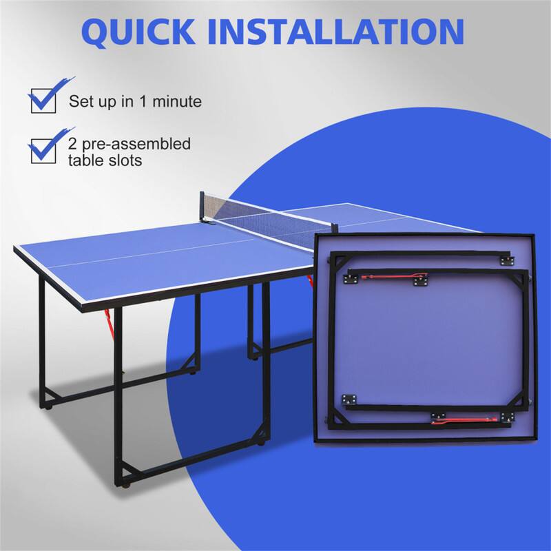 QUICK INSTALLATION

- Set up in 1 minute
- 2 pre-assembled table slots