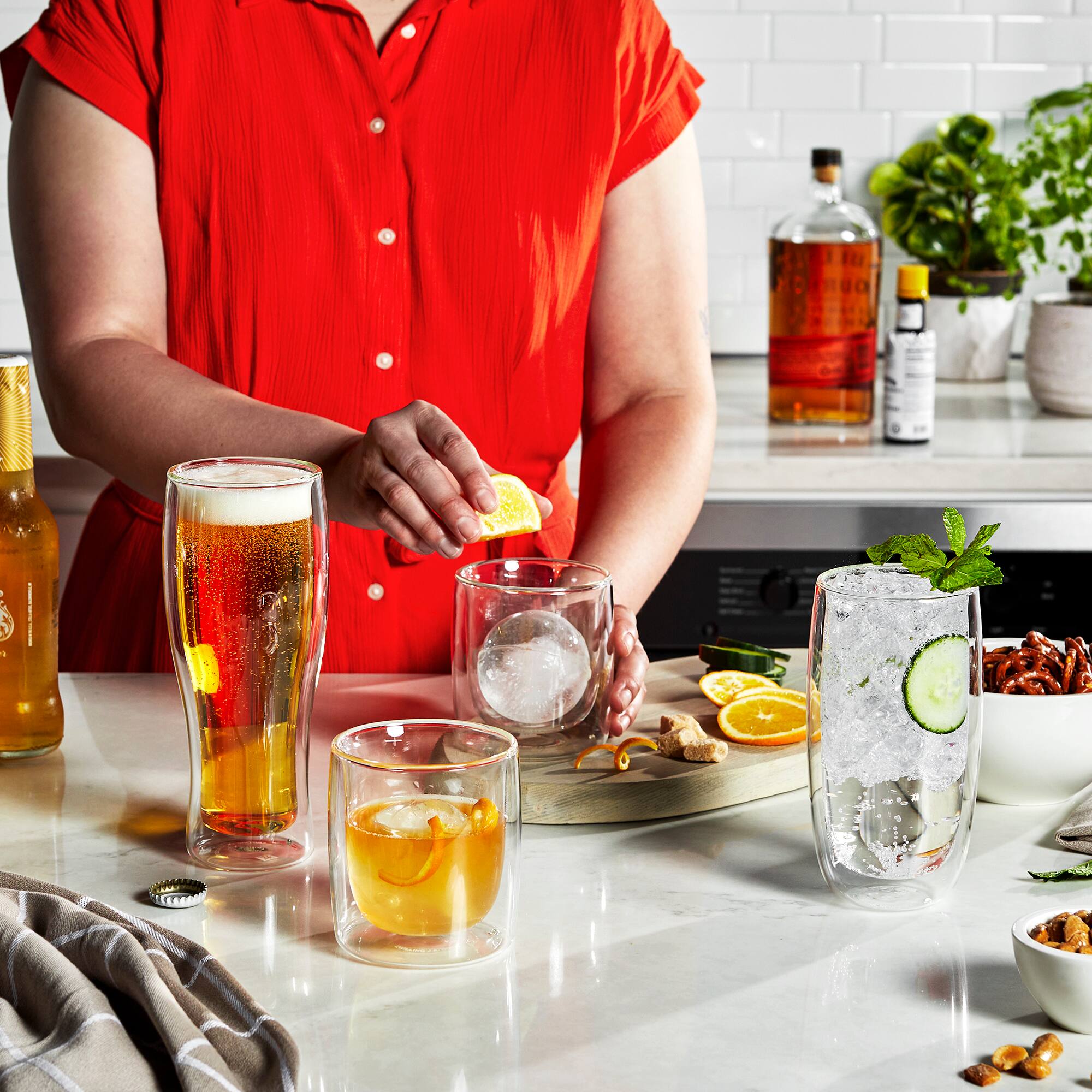 Alt View 5. ZWILLING - ZWILLING Sorrento 2-pc Double-Wall Beer Glass Set - Clear.