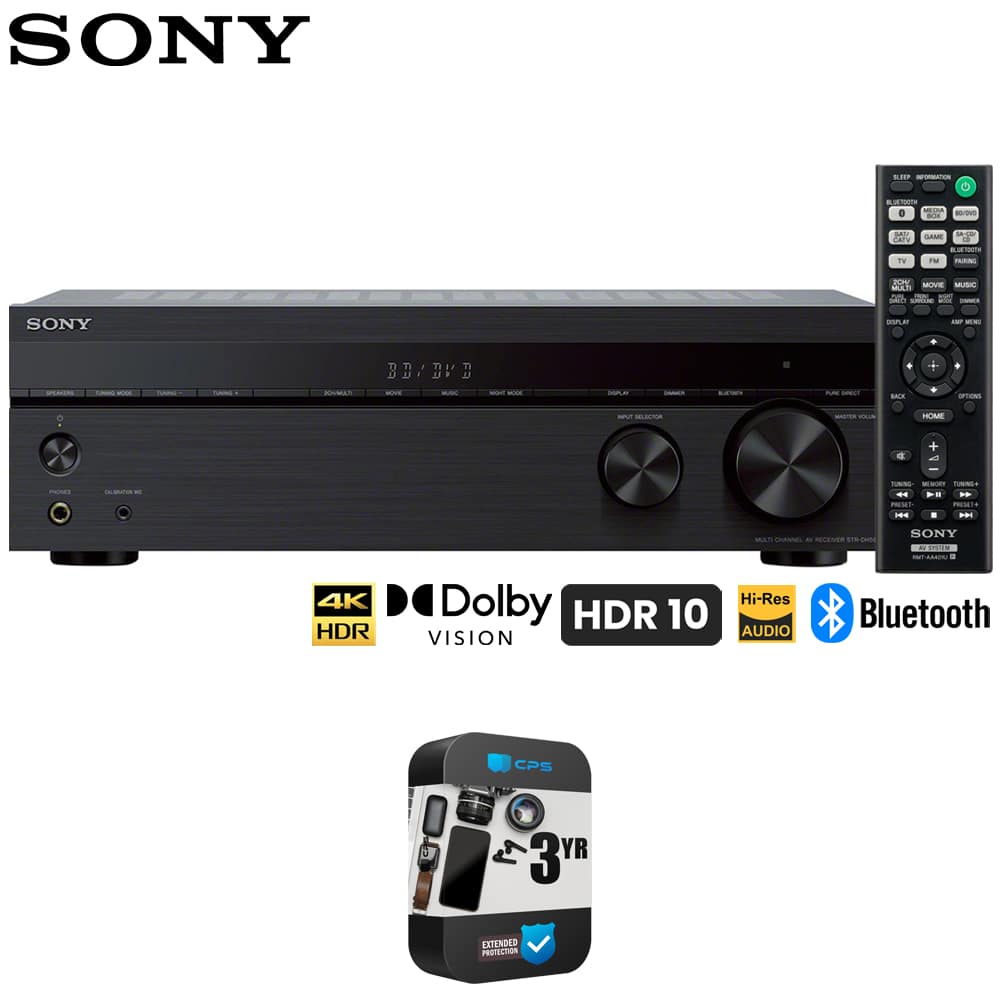 Sony - STRDH590 5.2 Multi-Channel 4k HDR AV Receiver w/ 3 Year Extended Warranty Bundle