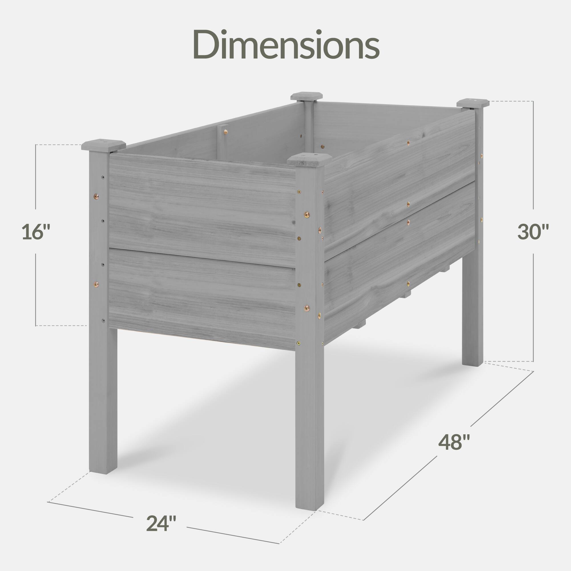 Dimensions: 16" x 30" x 48" x 24"