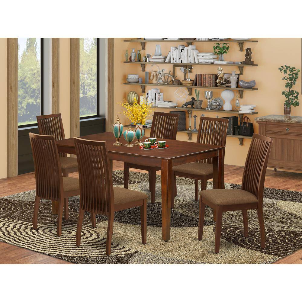 Left. East West Furniture - Dining Room Set Mahogany - Brown.