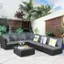 Alt View 5. Costway - Costway 7 PCS Patio Rattan Sofa Set Sectional Conversation Furniture Set Garden Outdoor - Gray +Black.