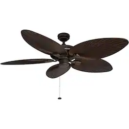 Honeywell - Palm Island 52 Inch Tropical Ceiling Fan, No Light, Oil Rubbed Bronze - Bronze (No Light)