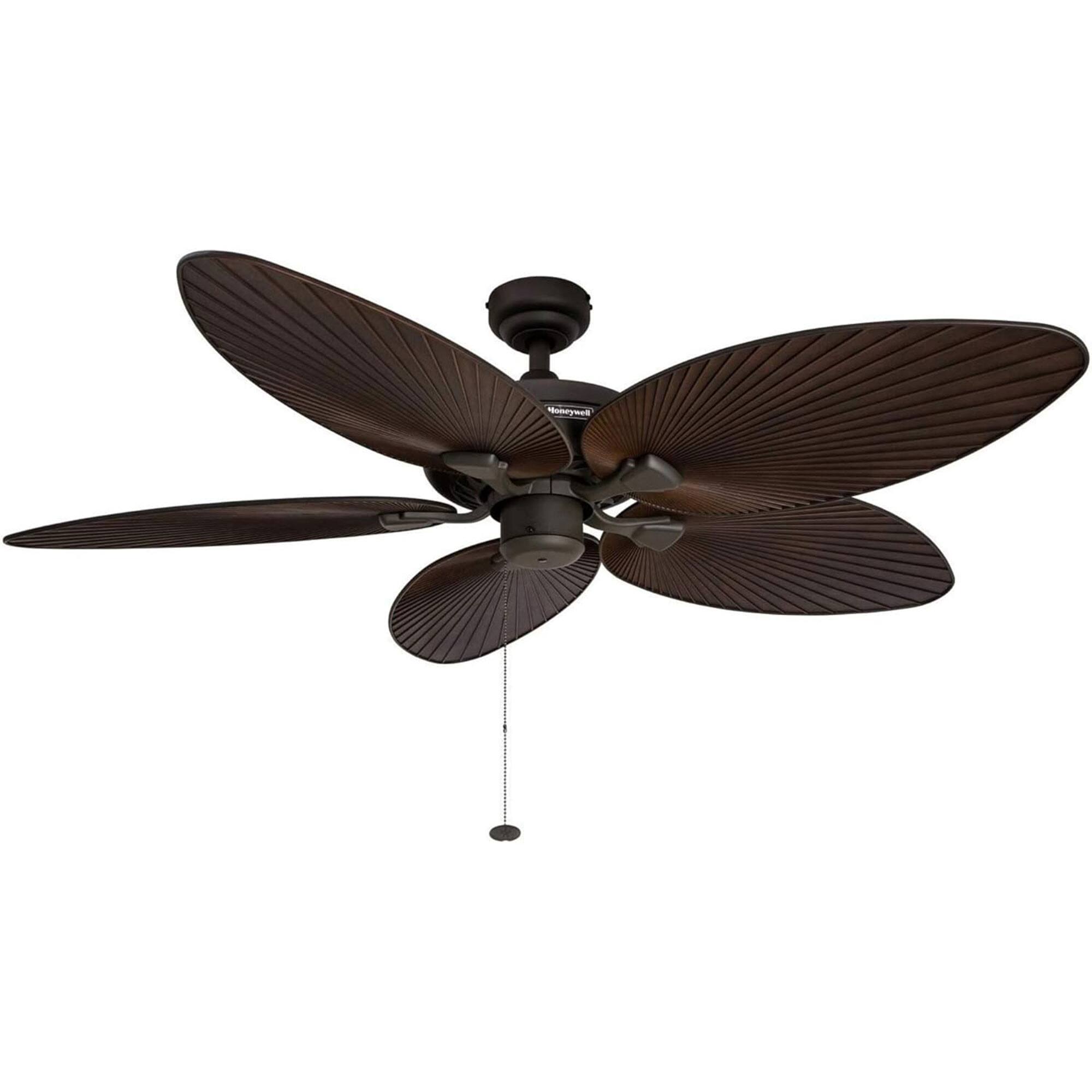 Front. Honeywell - Honeywell Palm Island 52 Inch Tropical Ceiling Fan, No Light, Oil Rubbed Bronze - Bronze (No Light).