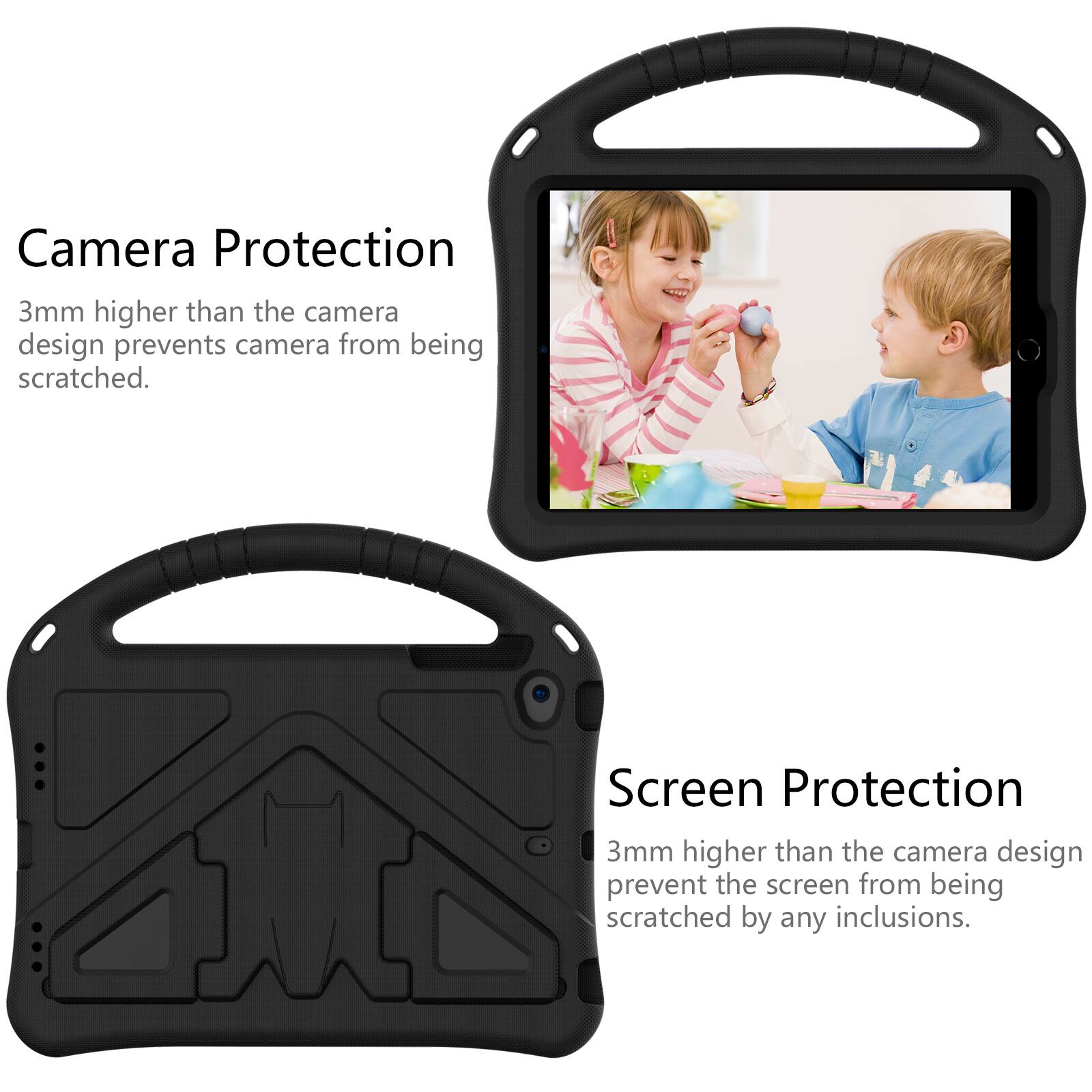 Camera Protection  
3mm higher than the camera design prevents camera from being scratched.  

Screen Protection  
3mm higher than the camera design prevent the screen from being scratched by any inclusions.