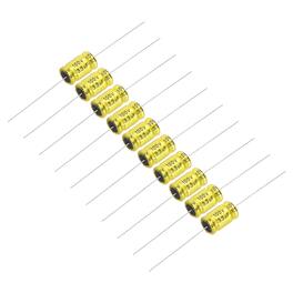 Unique Bargains - 10pcs 3.3uF 100V Non-Polarized Electrolytic Capacitor, 17x10mm Aluminum Audio Freq Divider for DIY Speaker/Car Amp - Gold