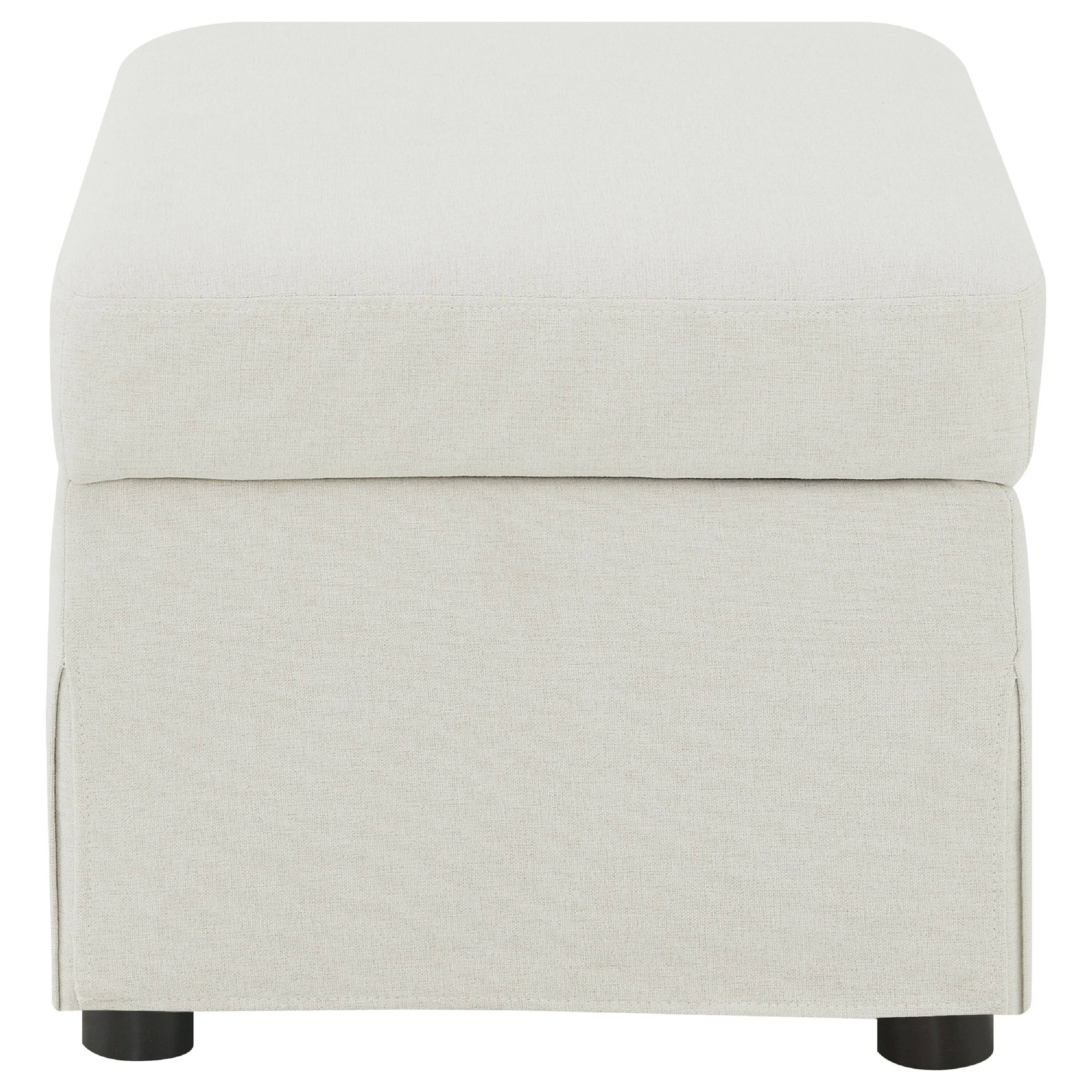 Alt View 2. Manhattan Lane - Jira Modern Storage Ottoman, Black Feet, Beige Upholstery, 24 Inch - Beige, Black.