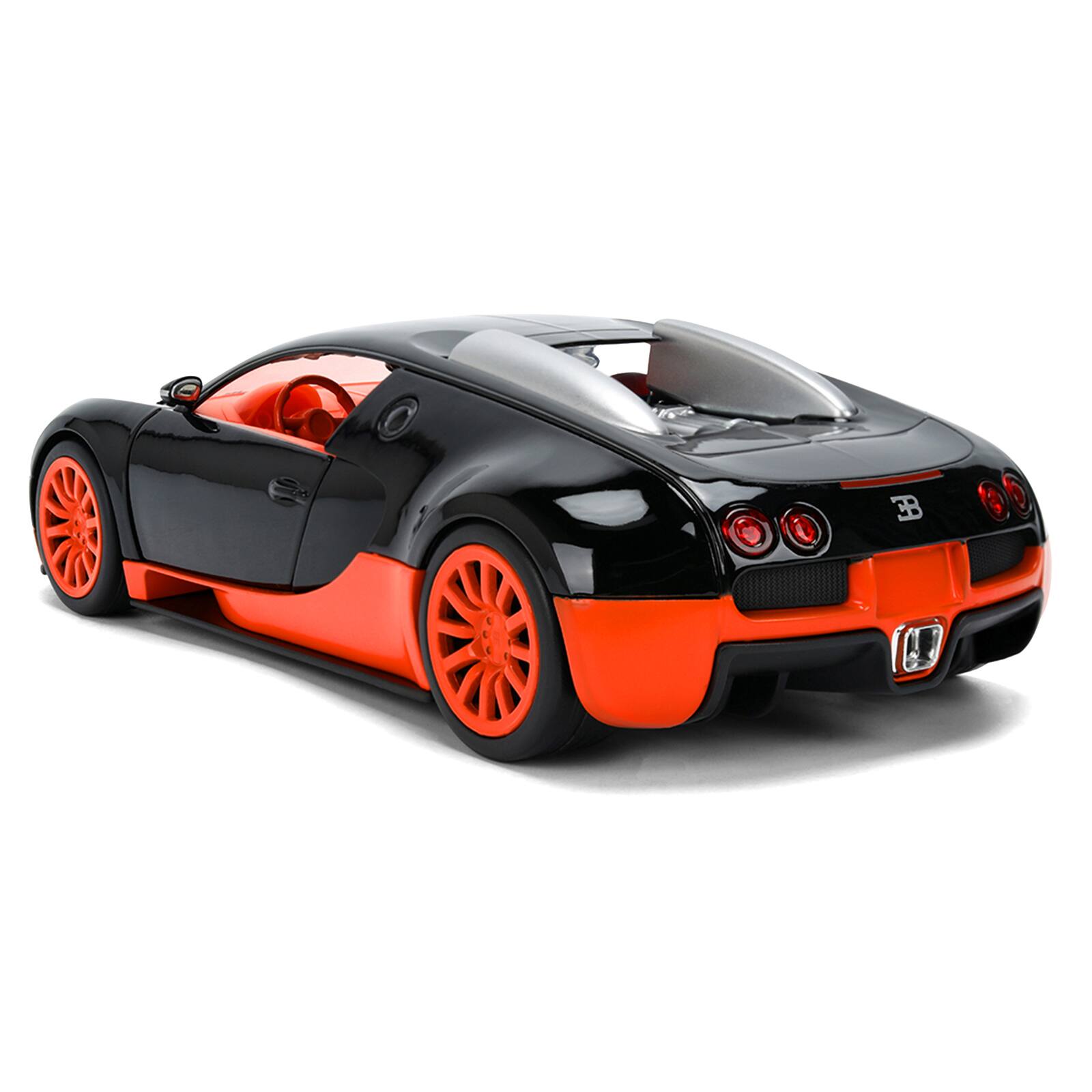 Alt View 4. Jada - 2011 Bugatti Veyron Black with Orange Accents and Orange Interior "Hyper-Spec" Series 1/24 Diecast Model Car by Jada.