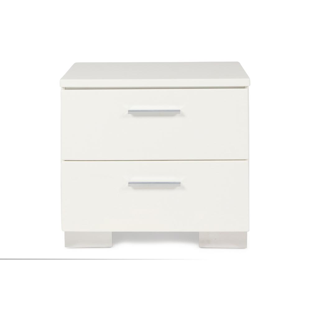 Alt View 2. New Classic Furniture - Furniture Sapphire Solid Wood 2-Drawer Nightstand in White - White.
