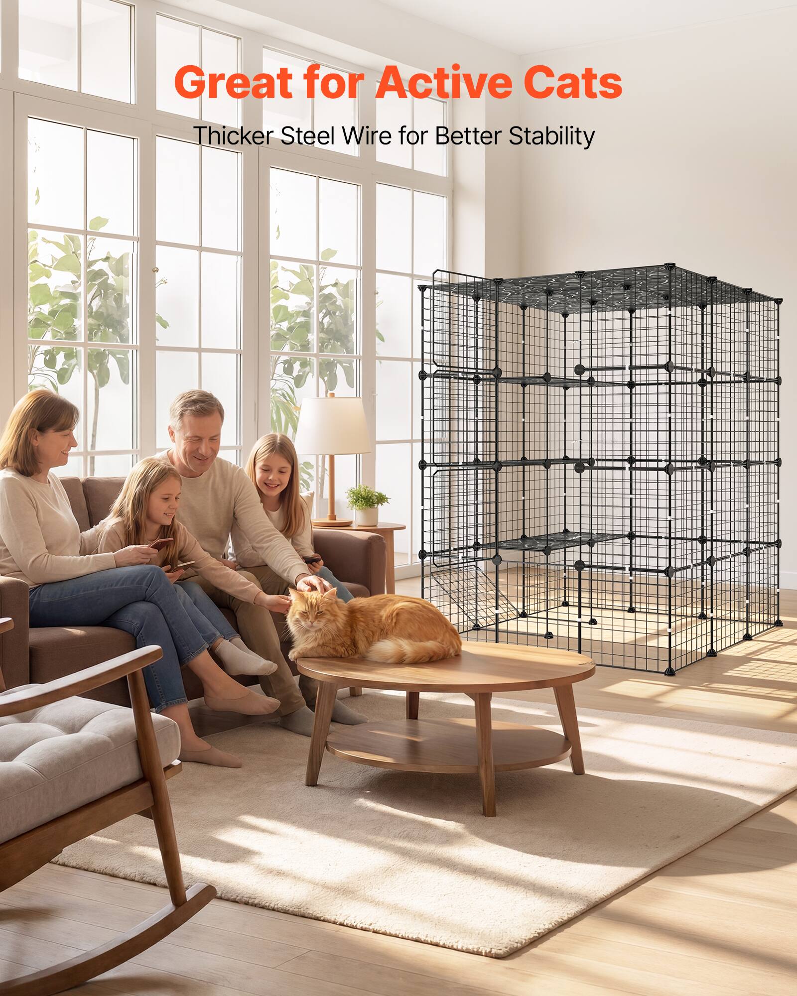 Great for Active Cats  
Thicker Steel Wire for Better Stability