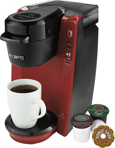  Mr. Coffee - Single-Cup Coffeemaker - Red/Black
