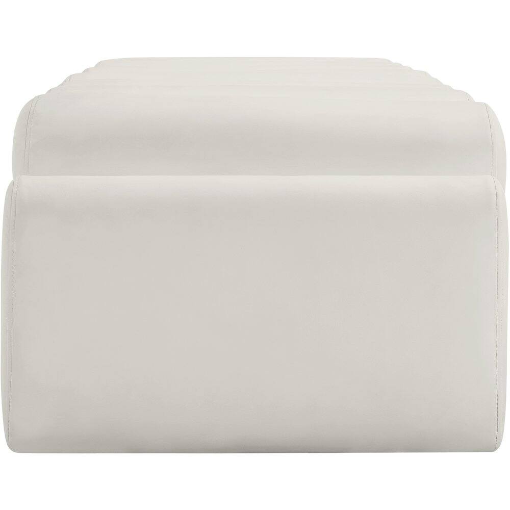 Alt View 3. Meridian Furniture - Rumble Cream Vegan Leather Bench - Beige.