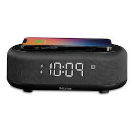 iHome - Bluetooth Alarm Clock with Wireless Charger (iBTW112) - Black