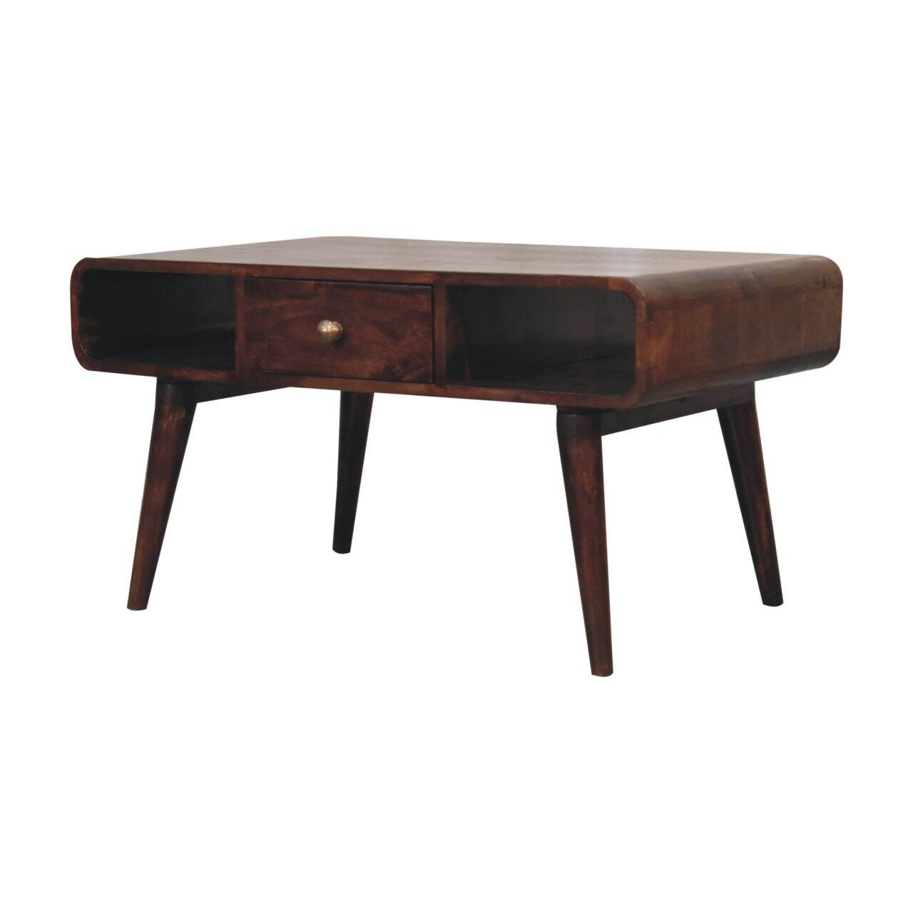 Back. Artisan Furniture - Artisan Furniture Solid Wood Curved California Walnut Coffee Table - Brown.