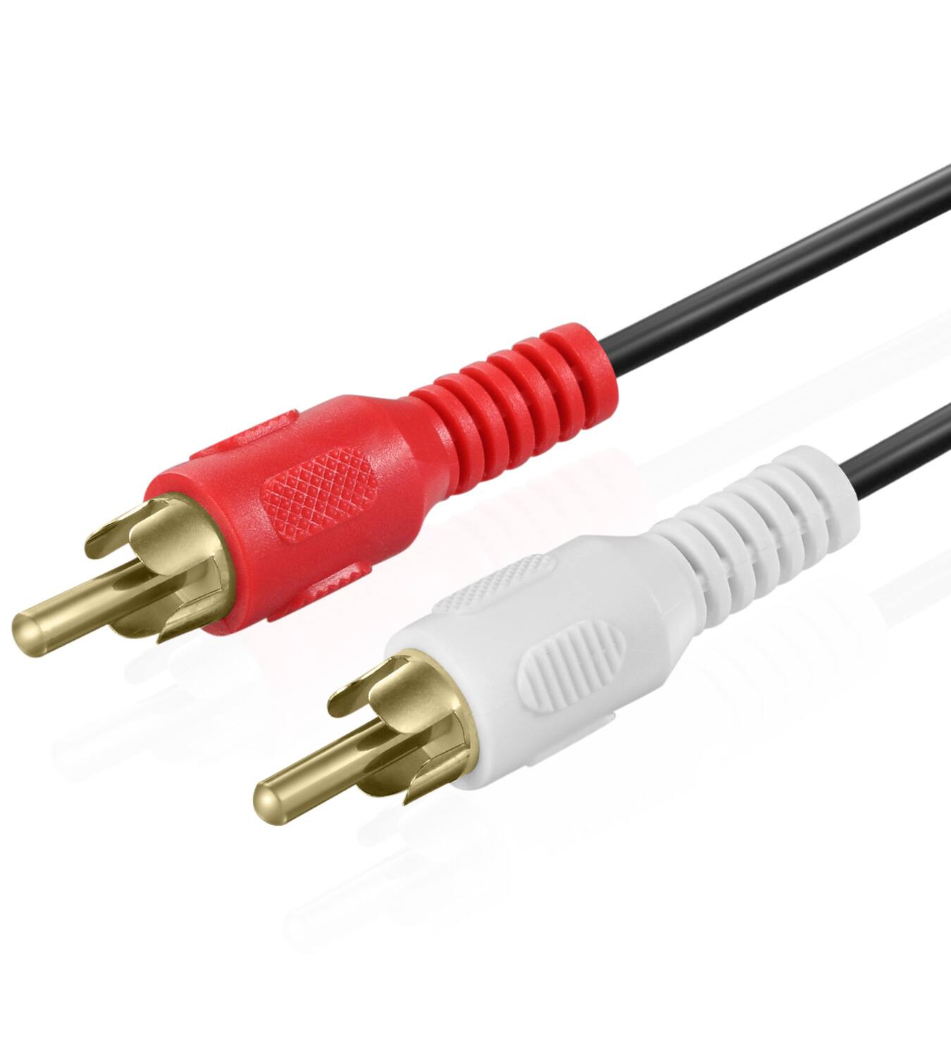 Angle. Fosmon - Gold-Plated Dual RCA Audio Cable - 6FT, Male to Male, 2RCA to 2 RCA Cable - Multicolored.