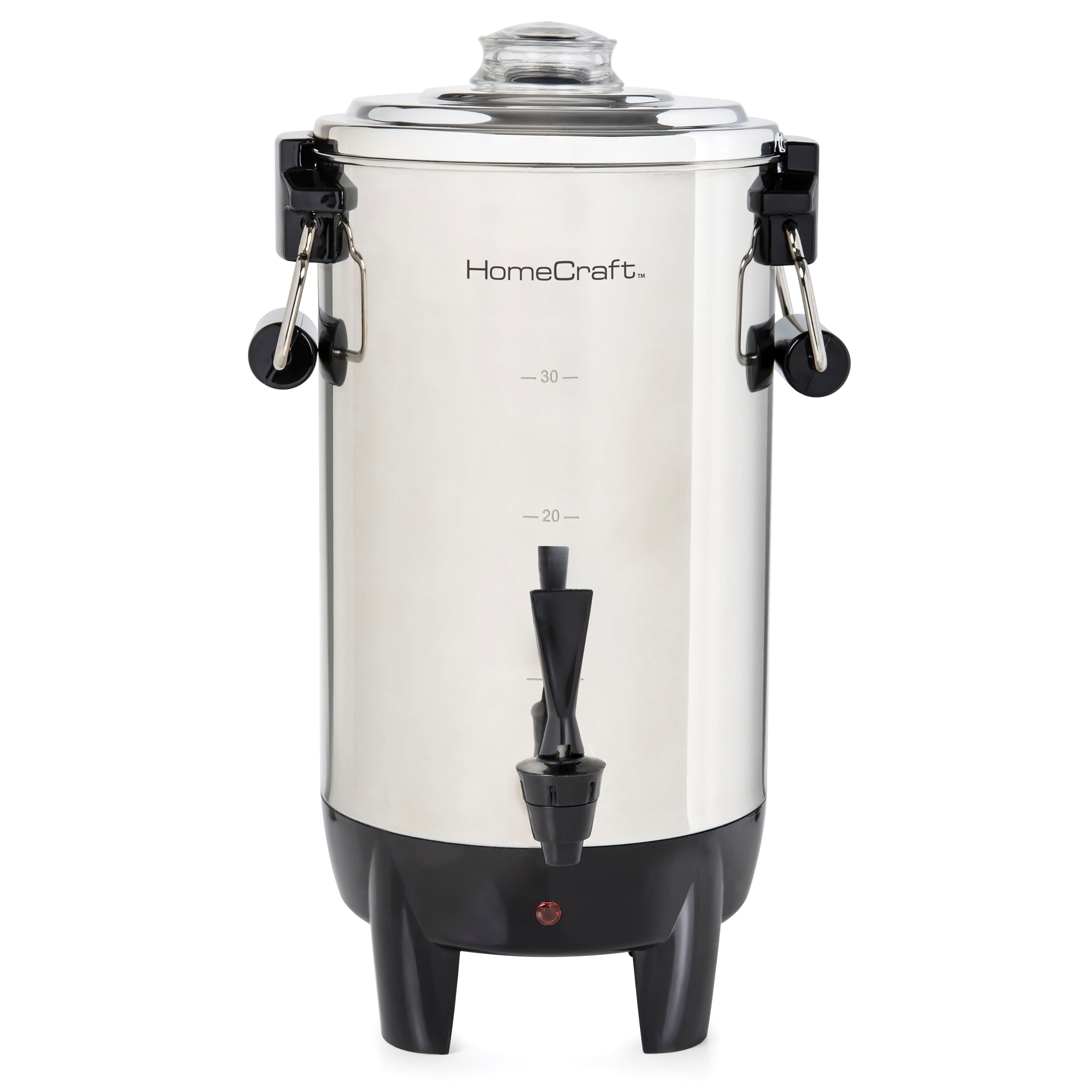 HomeCraft - Quick-Brewing 1000-Watt Automatic 30-Cup Coffee Urn - Stainless Steel