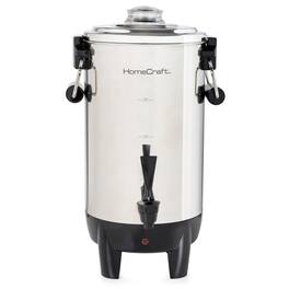 HomeCraft - Quick-Brewing 1000-Watt Automatic 30-Cup Coffee Urn - Stainless Steel