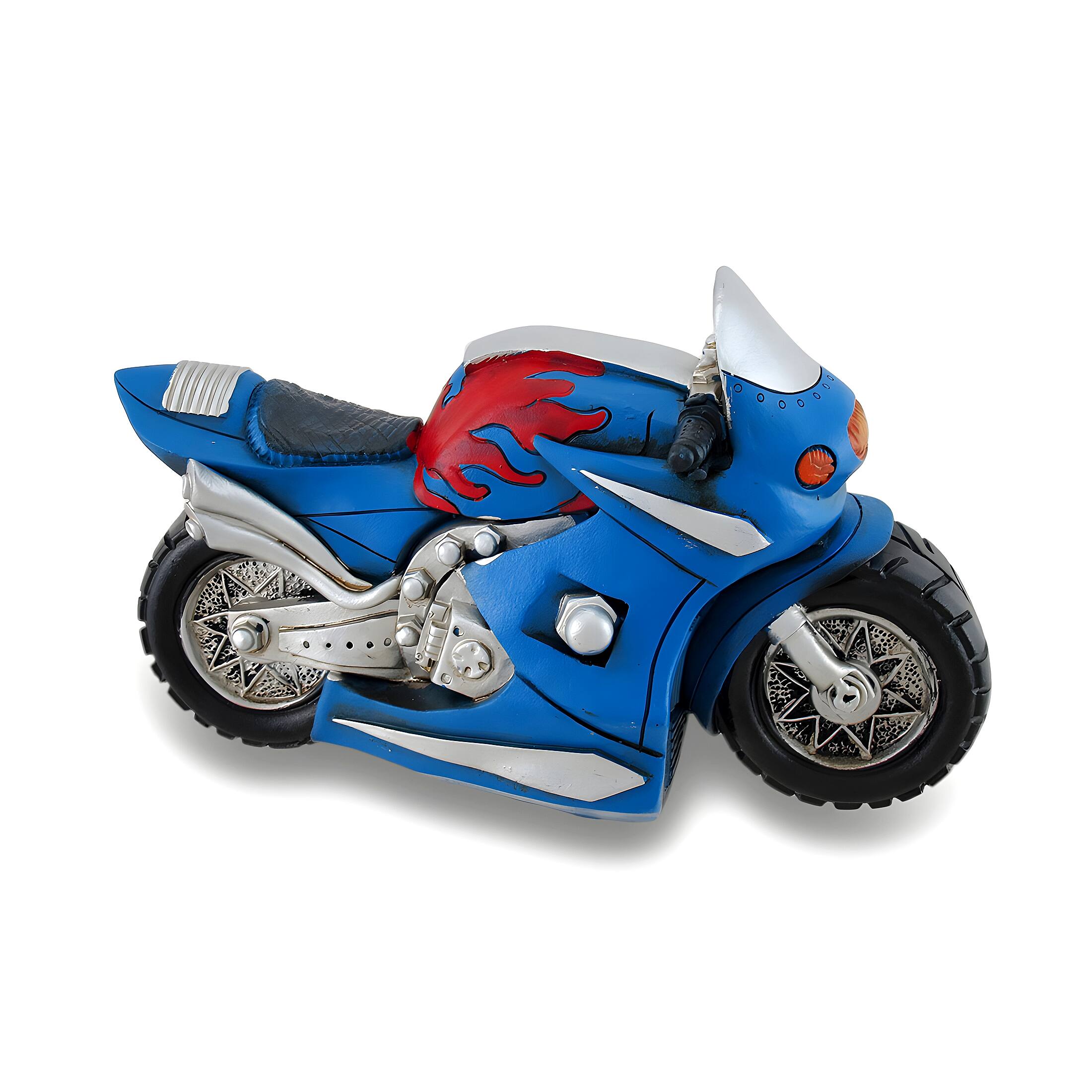 Alt View 1. Zeckos - Sport Bike Motorcycle Motorbike Statue - Blue.
