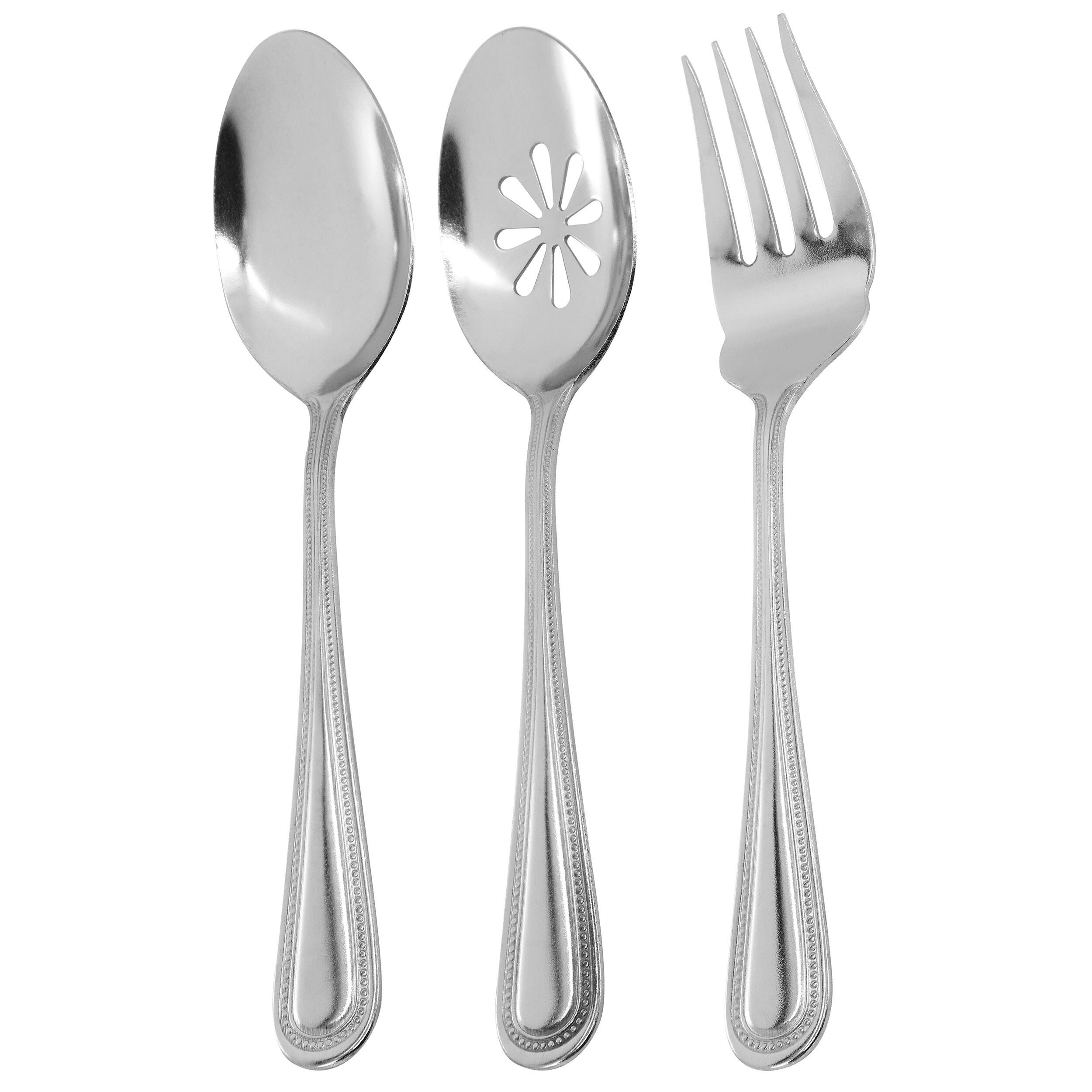 Alt View 4. Gibson - Gibson Home 87 Piece Stainless Steel Flatware and Serving Utensil Set in Silver - Silver.