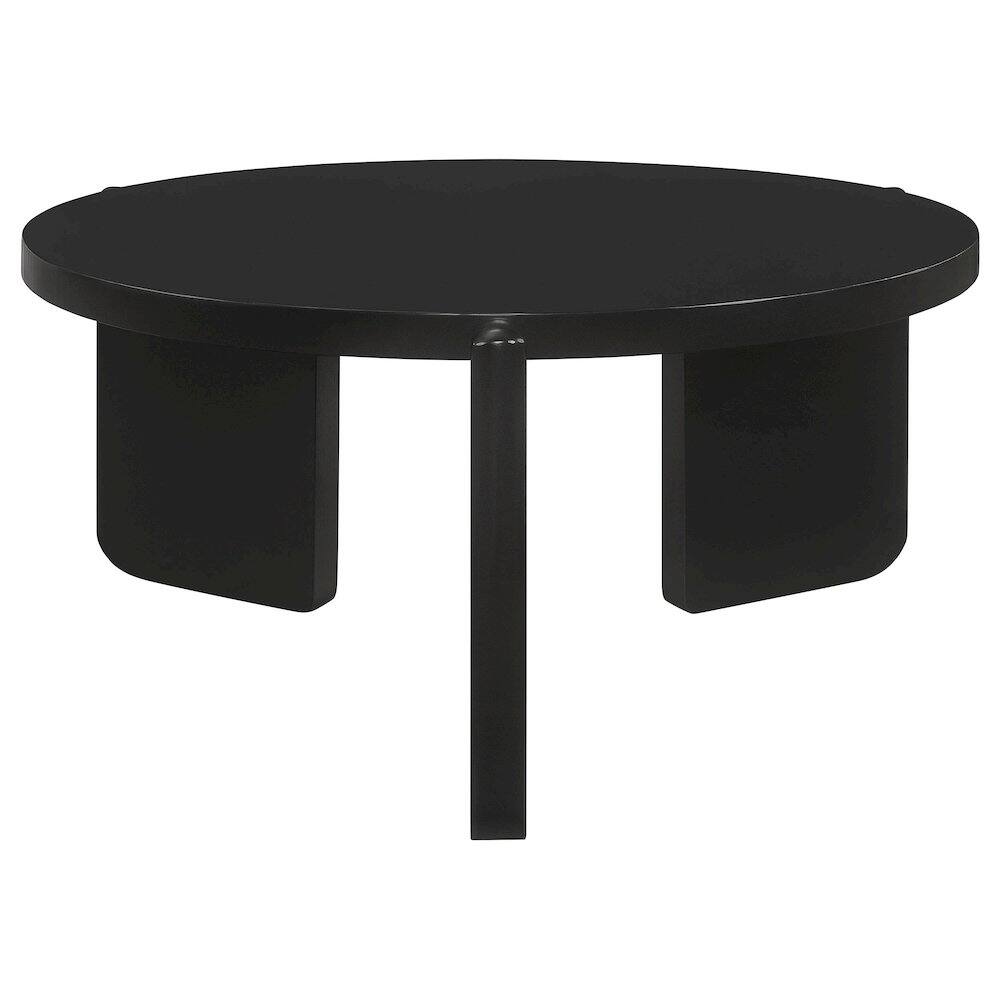 Front. Coaster Co. of America - Cordova Round Solid Wood Coffee Table Black - Black.