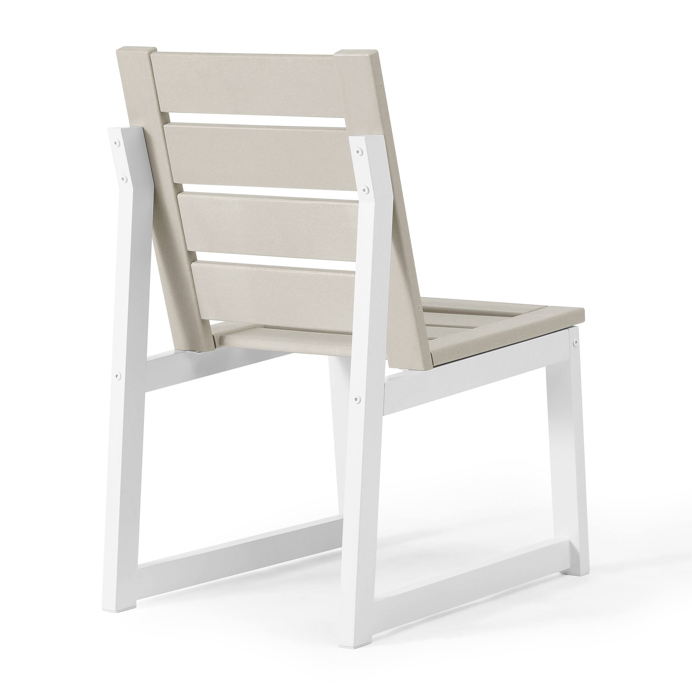 Back. WestinTrends - WestinTrends Cape May HDPE Outdoor Patio Dining Side Chair - Sand.