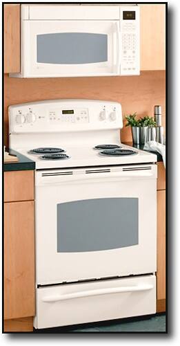Front Standard. GE - 30" Self-Cleaning Freestanding Electric Range - Bisque-on-Bisque.