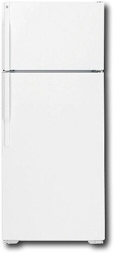 Front Standard. GE - 18.2 Cu. Ft. Frost-Free Top-Mount Refrigerator - White-on-White.
