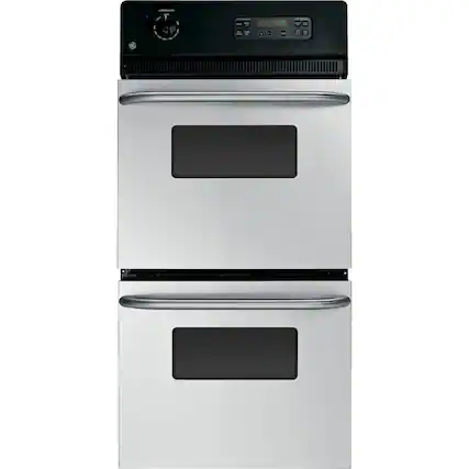 Front. GE - 24" Built-In Double Electric Wall Oven - Stainless Steel.