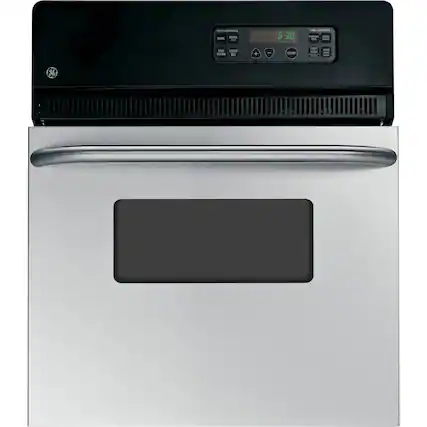 Front. GE - 24" Built-In Single Electric Wall Oven - Stainless Steel.