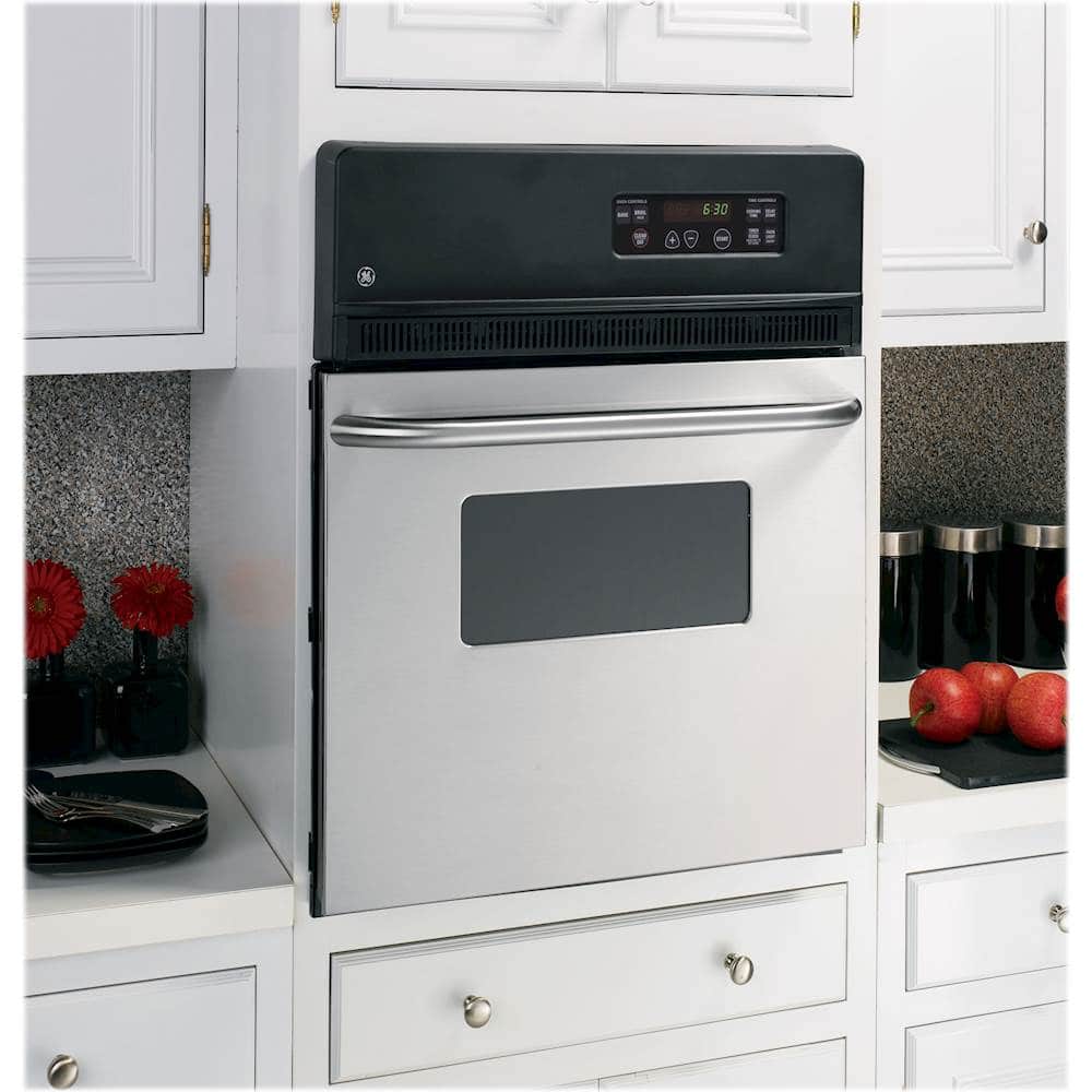 Alt View 12. GE - 24" Built-In Single Electric Wall Oven - Stainless Steel.