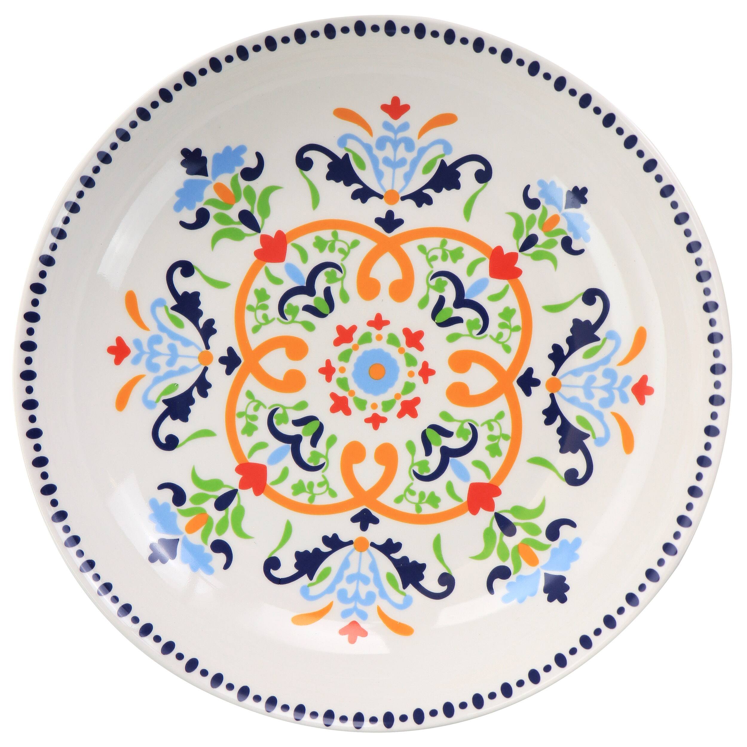 Alt View 3. Gibson - Gibson Home Tijuana 5 Piece Fine Cermic Pasta Bowl Set in White and Multi - Multi.