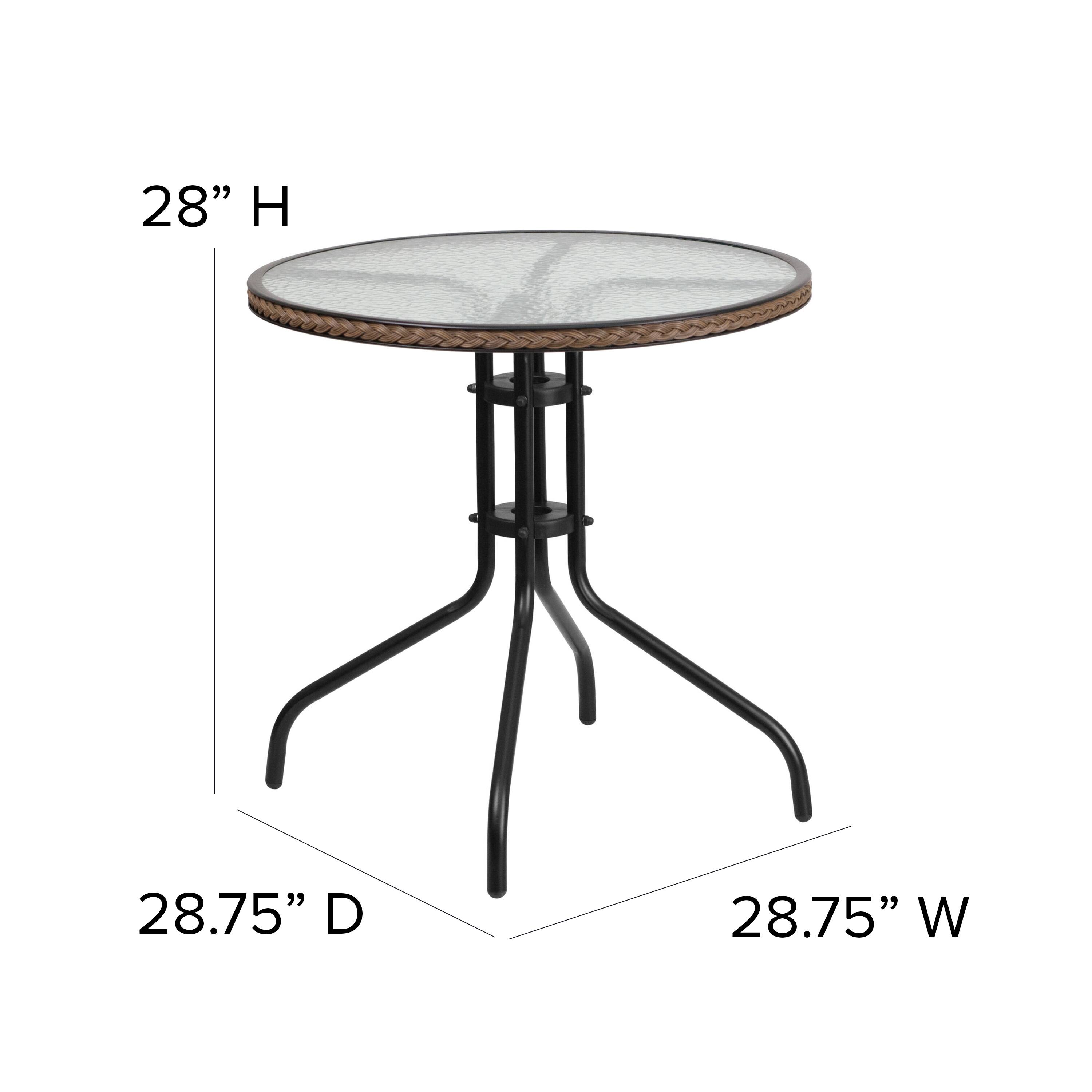 28" H  
28.75" D  
28.75" W