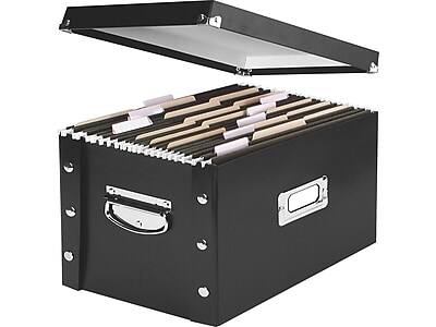 Front. Snap-N-Store - 70% Recycled PVC File Box Lift Off Lid, Letter/Legal Size - Black.