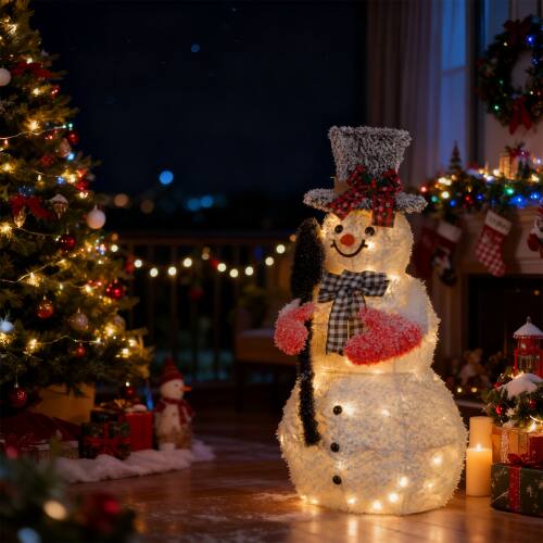 Alt View 7. Winado - Christmas Lighted Snowman Holding Spade 3 FT Decoration for Holiday Party - Multicolor.