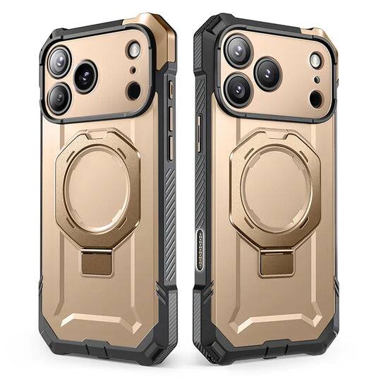 Left. SUPCASE - UB Grip Rugged MagSafe Case for iPhone 17 Pro Max – Heavy-Duty Protection with Magnetic Charging Support - Gold.