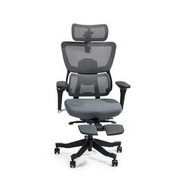 FlexiSpot - C7 Max Series Premium Ergonomic Foam Seat Office Chair with Retractable Footrest - Gray