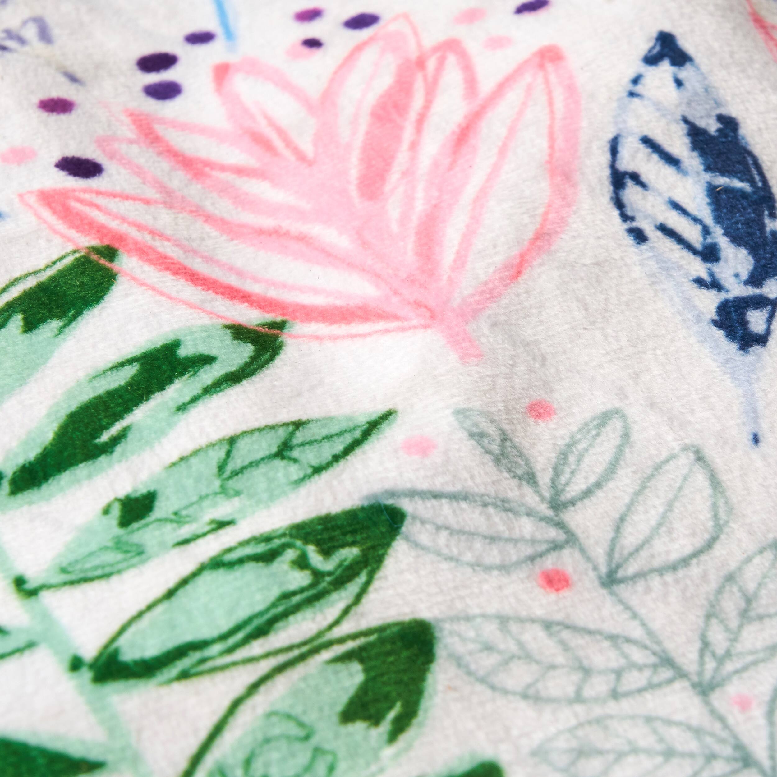 Angle. LOVMOR - 3FT Fabric Bean Bag Chairs Removable Washable Cover For Living Room Bedroom Dorm Indoor Lounge Seating Comfort - White Tossed Botanical.