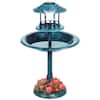 Front. Best Choice Products - Best Choice Products Solar Outdoor Bird Bath Pedestal Fountain Garden Decoration w/ Fillable Planter Base - Peacock Blue - Peacock Blue.