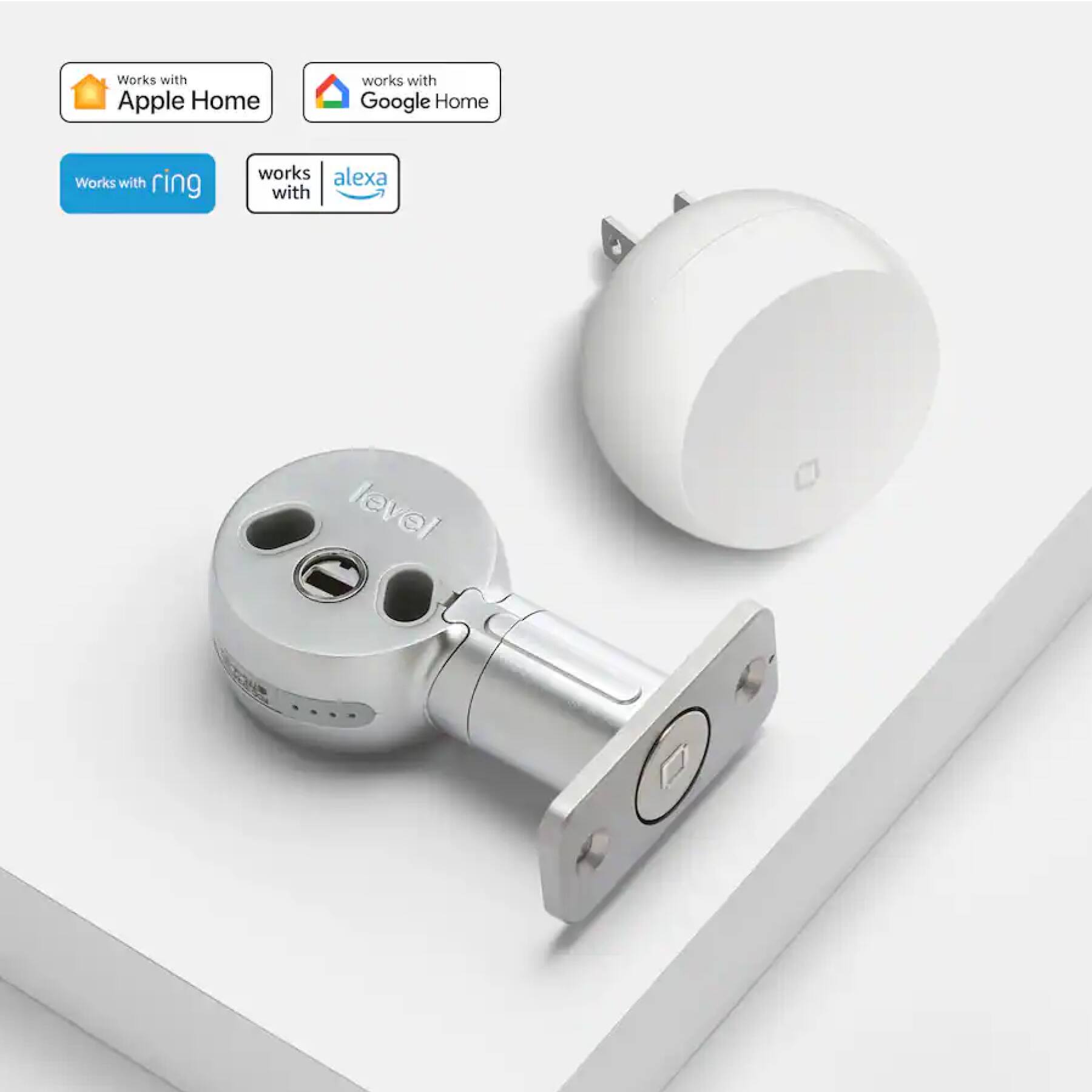 Works with Apple Home  
Works with Google Home  
Works with Ring  
Works with Alexa  
level