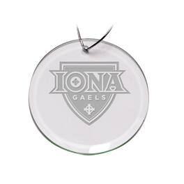 Jardine - Iona University Gaels 3'' Glass Round Ornament - Multicolor
