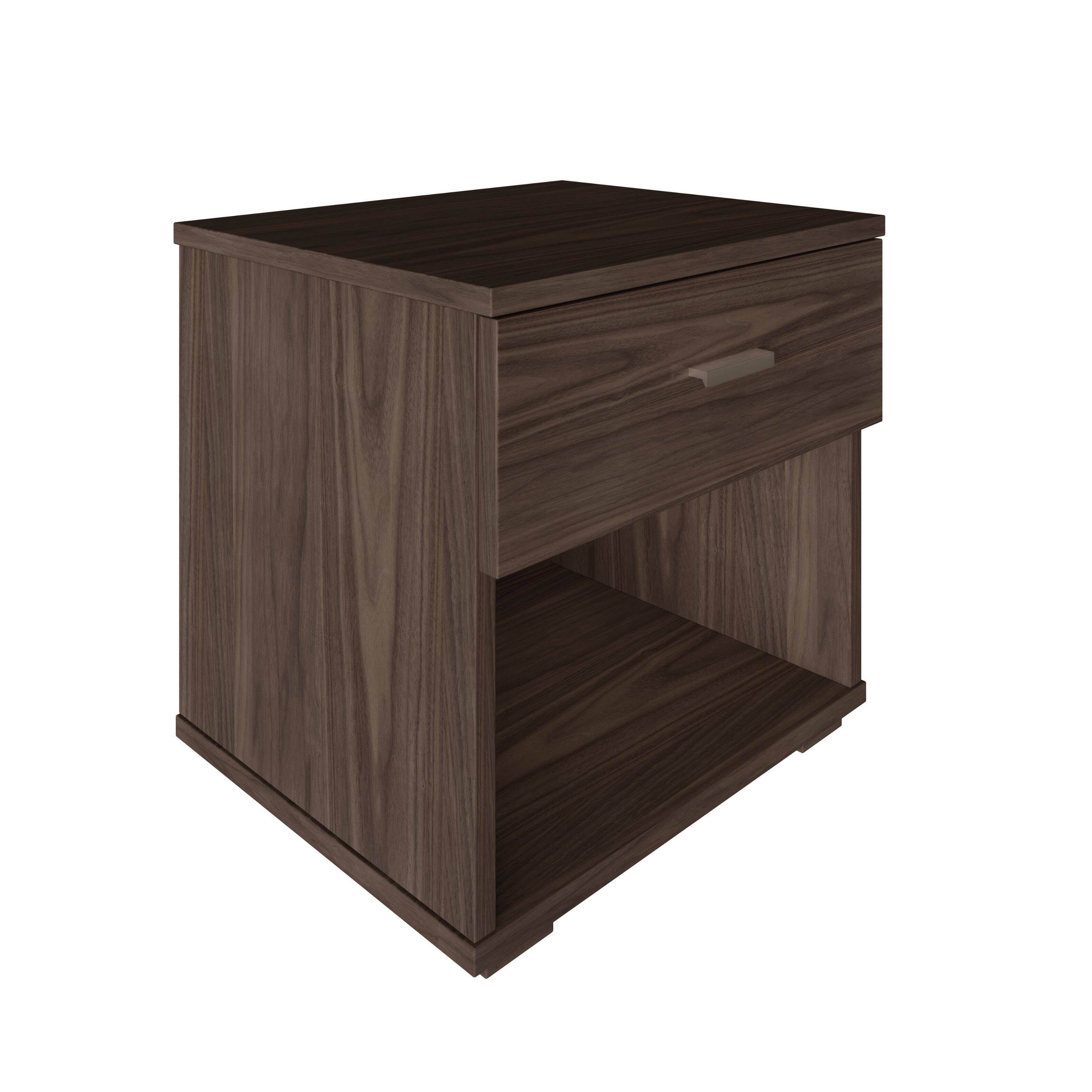 Alt View 2. Boyd Sleep - Boyd Sleep Novara Low Profile One Drawer Nightstand - Walnut.
