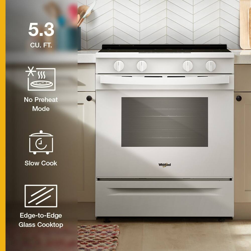 5.3 CU. FT.  
No Preheat Mode  
Slow Cook  
Edge-to-Edge Glass Cooktop